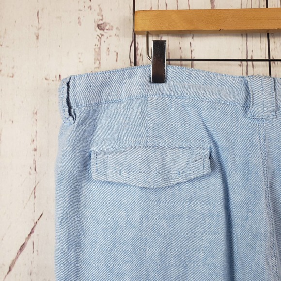 Tommy Bahama Bermuda Shorts Mens Size 40 Flat Front Linen Blue - Picture 5 of 6